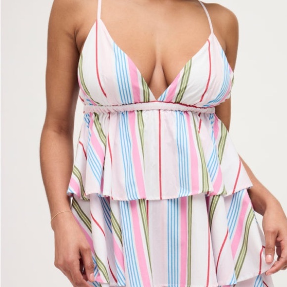 New HILL HOUSE The Gigi Dress Rainbow Stripe - Picture 6 of 7